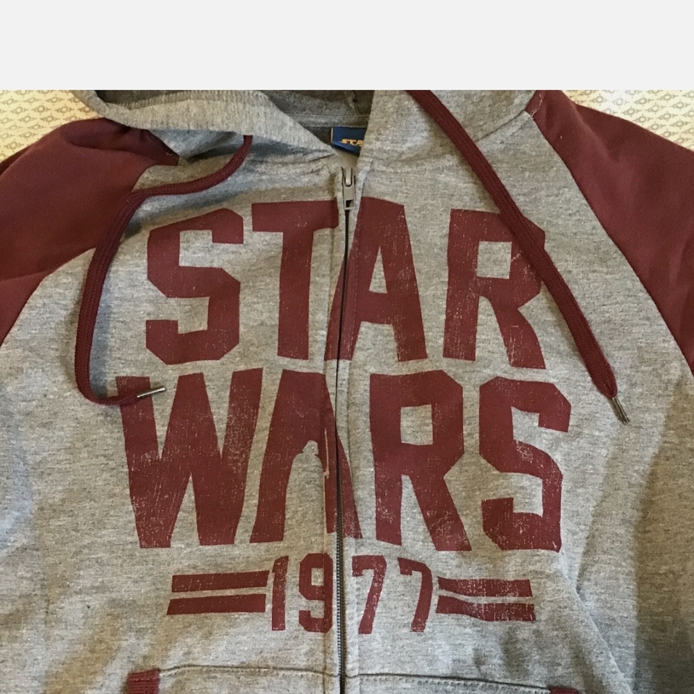 Star Wars 1977 Gray and Maroon Hoodie